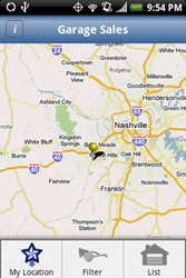 Garage Sale Finder map